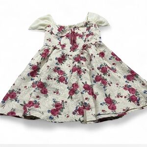 SHEIN Renaissance Faire Cream Floral Mini Dress w/ Faux Corset size medium women